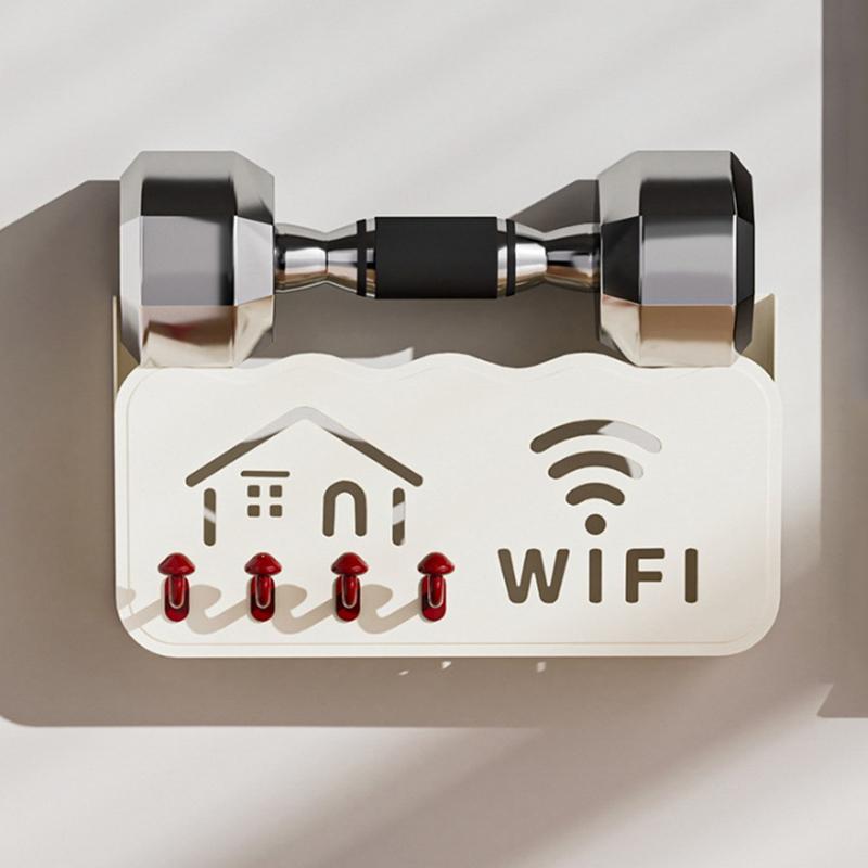 1Pcs Mini Mushroom Hook Router Shelf, Cartoon Wireless Tv Set-Top Box Storage Rack, Wall-Mounted, No-Drill Storage Box.