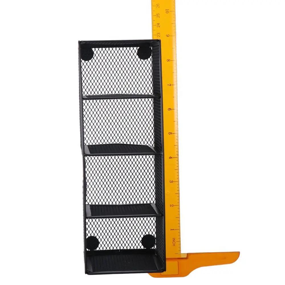 Desk Accessories Black Pencil Holders Mesh 4 Compartments Organizer Desk Metal Display Holder Home