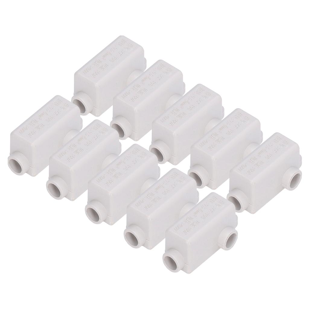 10Pcs T Type Splitter Block 3 Way Inline Junction Connector Box High Power ZKT06 400V 60A