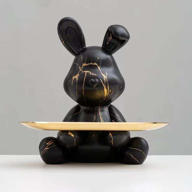 2025 New Graffiti Creativity Rabbit Figurine Bunny Ornament Home Decoration Animal Statue Storage Shelf Modern Room Sculpture