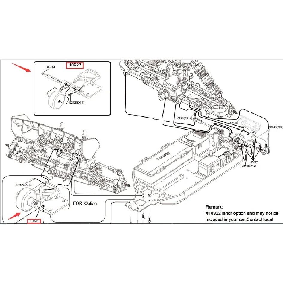 VRX Racing Upgrade RC Car Parts 10922 Wheelie Set for VRX 1/10 1/8 Scale 4WD RC Model Truck Cobra RTR