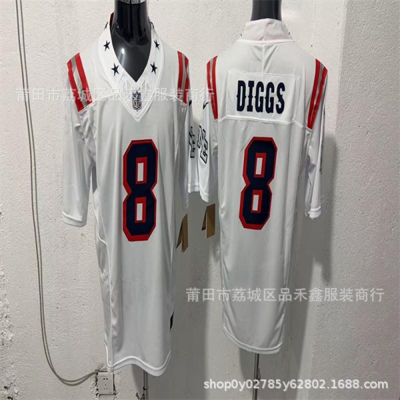 NFL Football Jersey New England Patriots Custom Embroidered Number 8 10 12 0 Cotton Mesh Sport Wear Unisex
