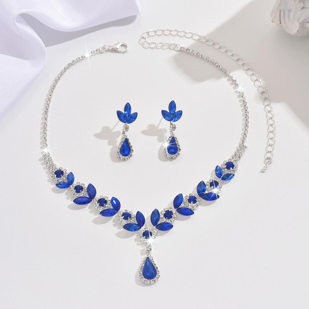 Evening Party Necklace High-Quality Wedding Jewelry Set Earrings And Necklace Set Adjustable Rhinestone Necklace Set For Evening