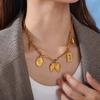 Ocean Wind Retro Diy Key Love Pendant Stainless Steel Gold-Plated Various Style Accessories