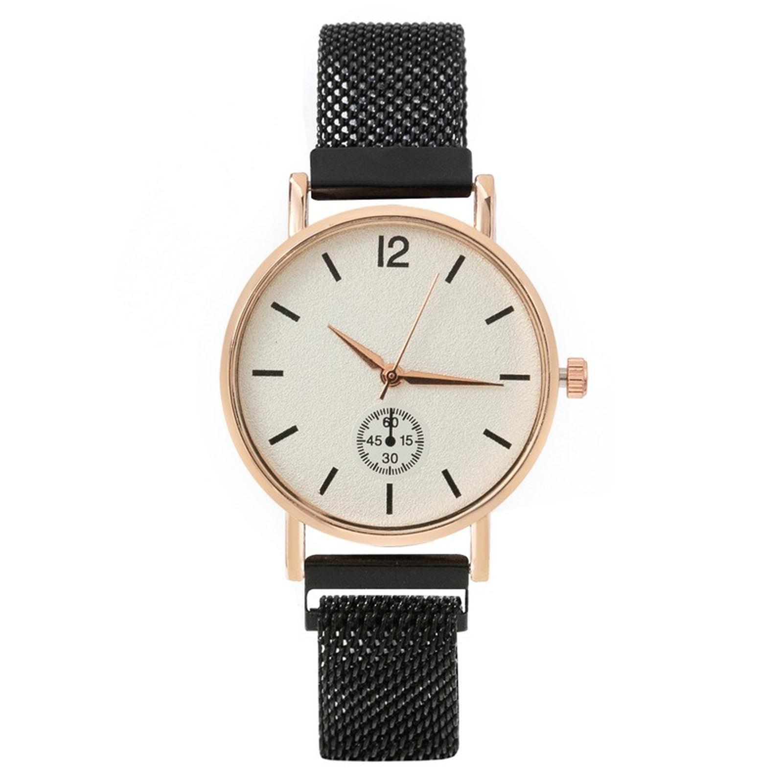 

Женские модные кожаные часы One Size чёрный