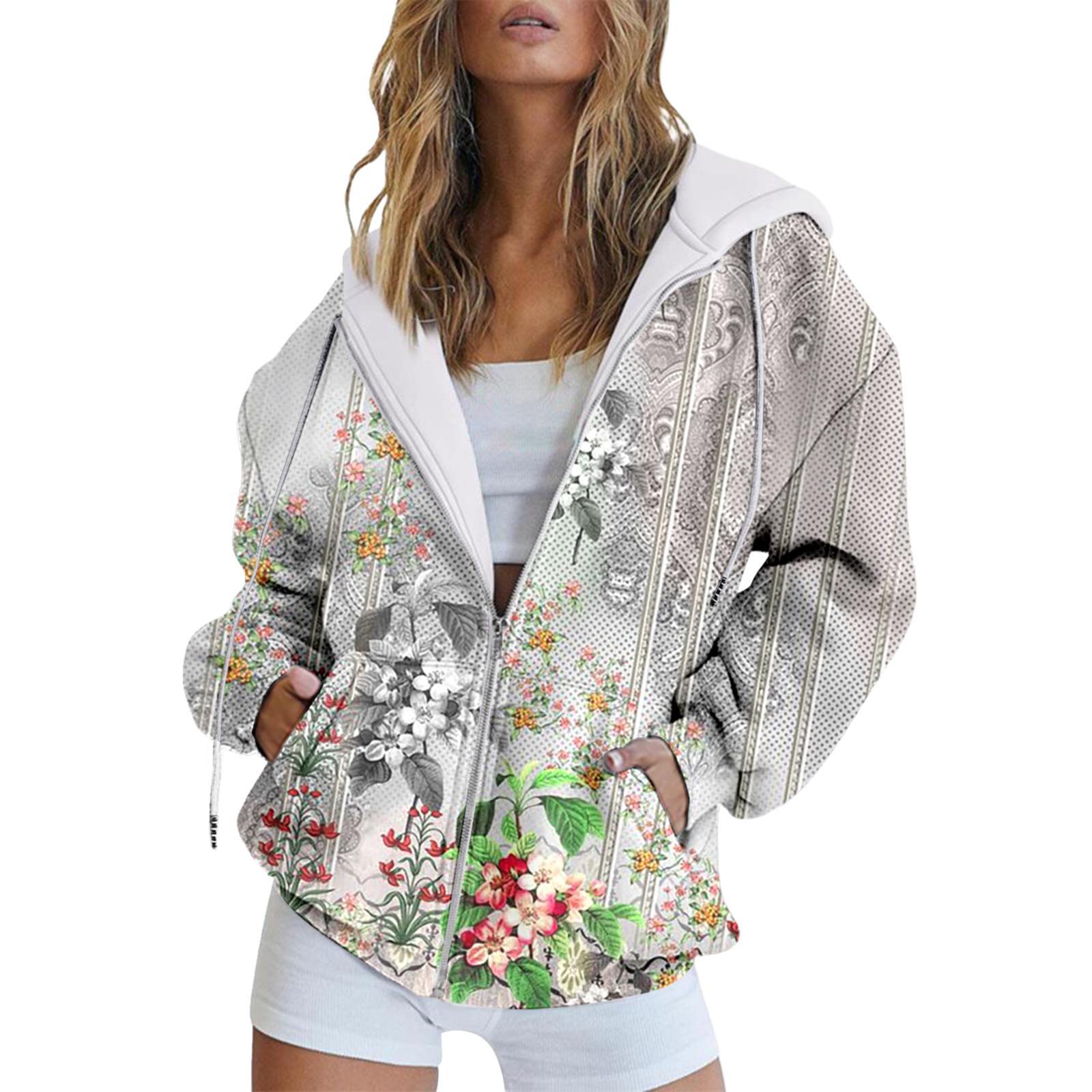 

Зимняя толстовка с капюшоном с принтом, спортивная одежда, пальто для женщин, толстовки с капюшоном на молнии и 3D-карманом, осенняя женская одежда XL
