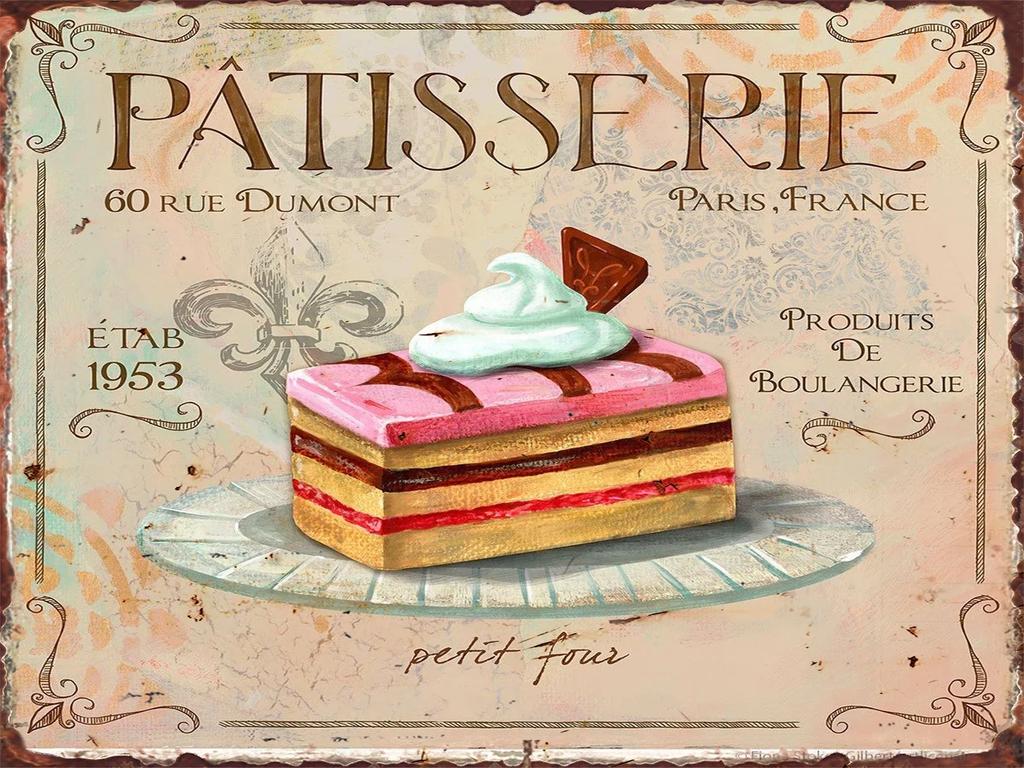 Vintage Cake Ice Cream Metal Tin Sign Yummy Dessert Pictures Bakery Food Shop Decor Aesthetics Wall Decorative Plaque Decorat