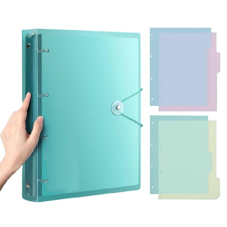 

Letter Size 4 Rings Binder Hold 220Sheets Elastic String Closure for Office School Document Storage Organizers прозрачный/зелёный