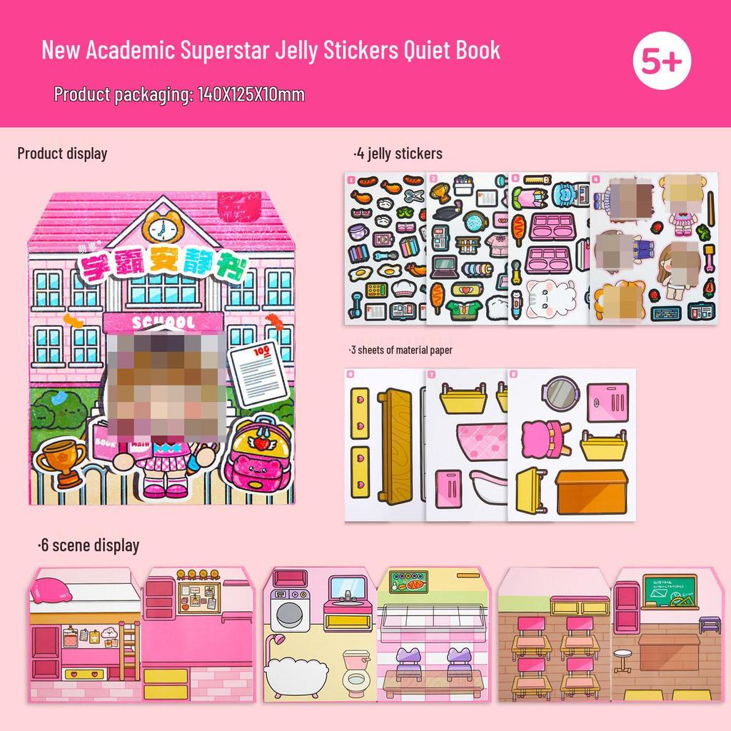 Jelly Top Ruhiges Buch für Schüler: Prinzessinnen-Verkleidungs-Sticker-Thema für Kinder