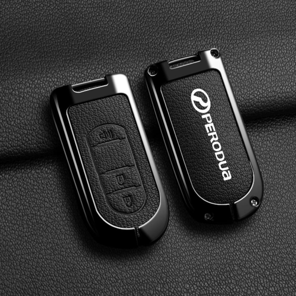 For PERODUA Toyota Car Key Cover Metal Shell Protector for Men Women with Remote Control