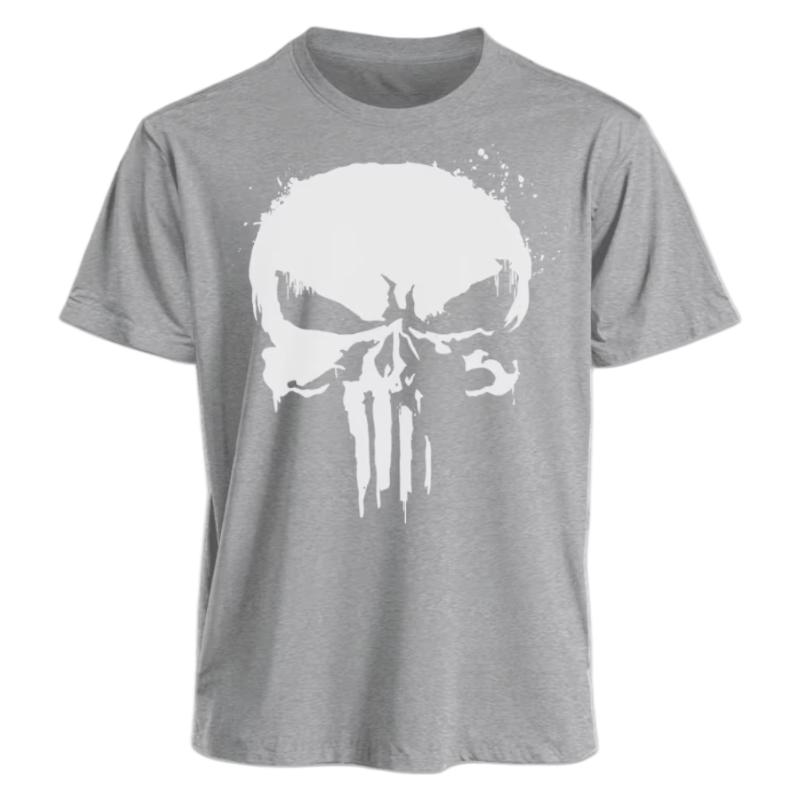 Marvel TShirt Men Women Punisher American Classic Sporty Oversized Short Sleeve Distressed Skull Graphic Edgy Streetwear Tee