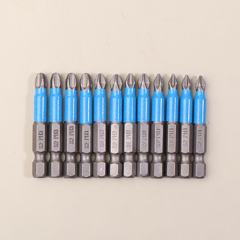 6/12Pcs Hexagonal Handle Anti Skid Electric Screwdriver Woodworking Cross Screwdriver Tool Set Ph1 Ph2 Ph3 Pz1 Pz2 Pz3