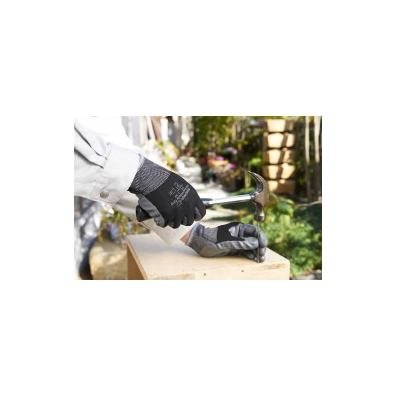 Showa Glove [3-Pair Pack - Nitrile Backless Gloves] No. 370 Assembly Grip Black M Size