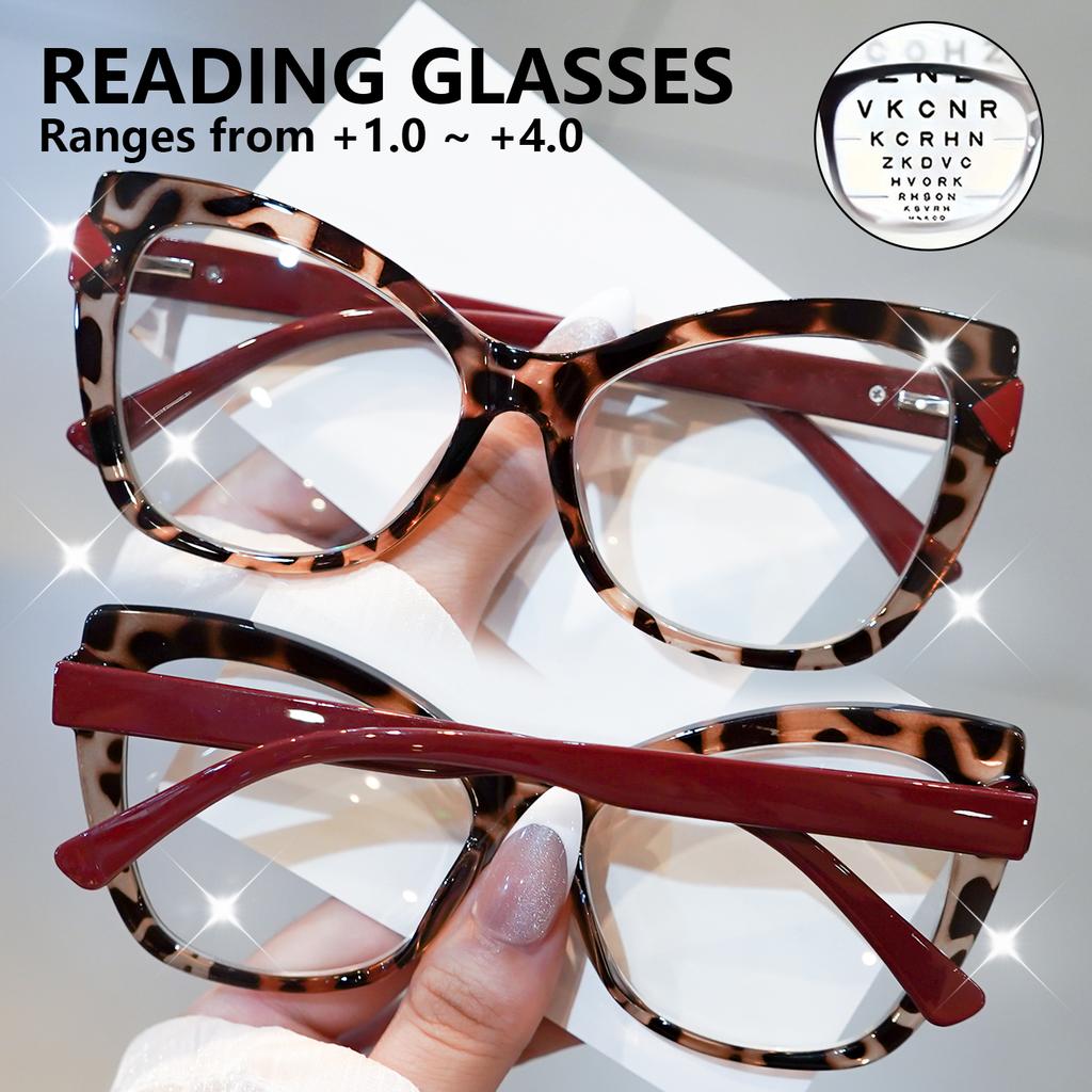 Vintage Cat Eye Reading Glasses for Women & Men - Fashion Eyewear for Daily Wear, Durable Reading Eyeglasses, +1.0 To +4.0