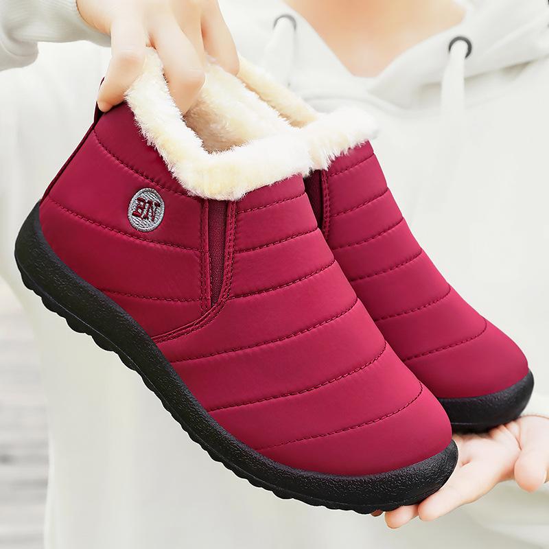 Shoes women's cotton shoes large size TEMU2025 snow boots one pedal velvet cotton boots cold-proof and warm women's short boots