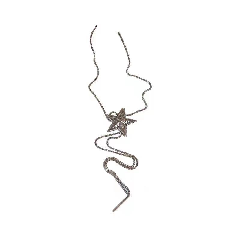 Sweet and cool wind star pull chain necklace female niche personality design sense premium versatile waist chain neck chain tide