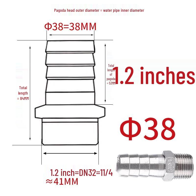 Stainless Steel Hex Reducing Hose Barb Adapter