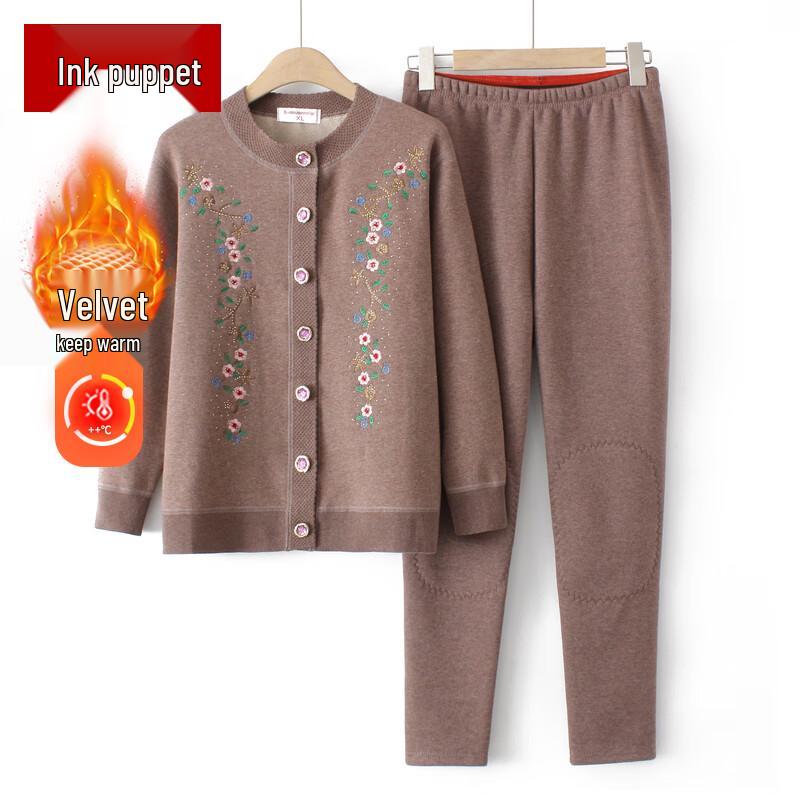 

Moo Women s Plus Velvet Thick Thermal Underwear Set 4XL