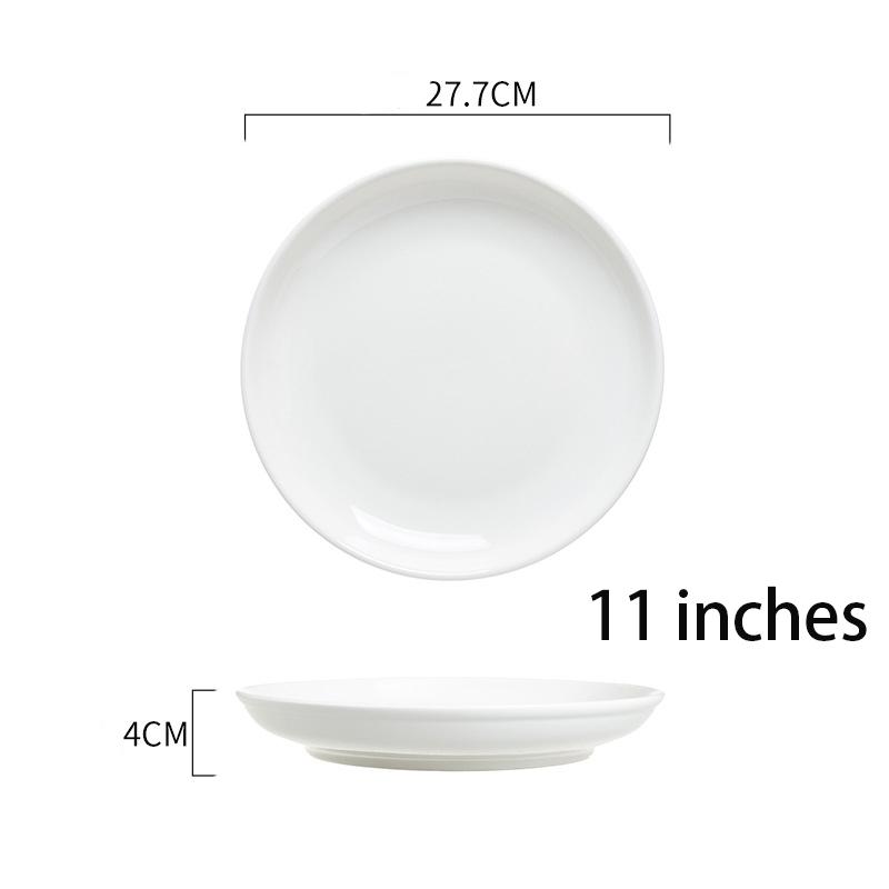 

Круглая белая меламиновая обеденная тарелка, подносы для стейков в стиле вестерн, посуда для десертов на кости, пластиковая имитация фарфора 28cm/11inch