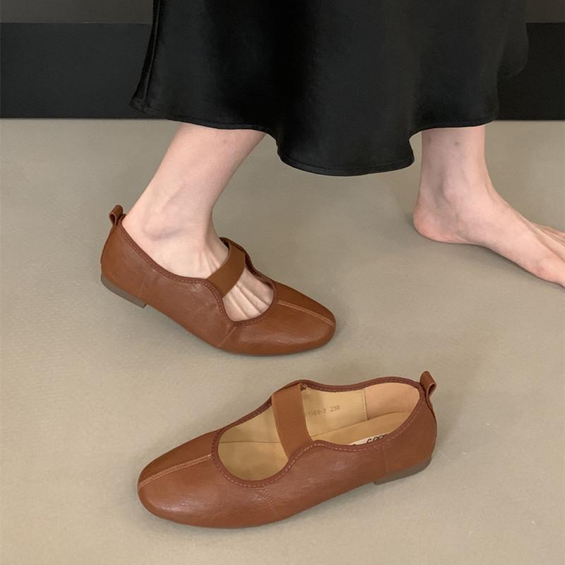 Fashion Bailamos Autumn Women Flat Shoes Fashion Shallow Slip On Ladies Elegant Boat Shoes Soft Flat Heel Dress Ballerinas Shoes Mujer