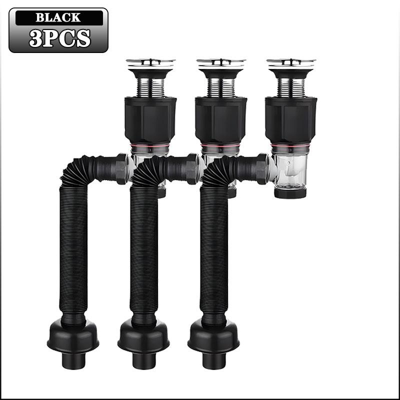 Flip-Top Kitchen Sink Drain Retractable Deodorizing Filter Flexible Downspout Bathroom Sink Anti Clogging Kitchen Accessories