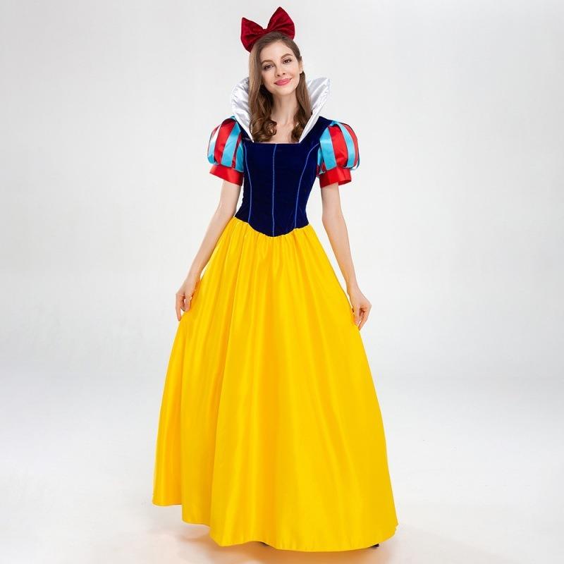 Adult Snow White Dress Stage Performance Fairy Tale Queen Halloween Costume