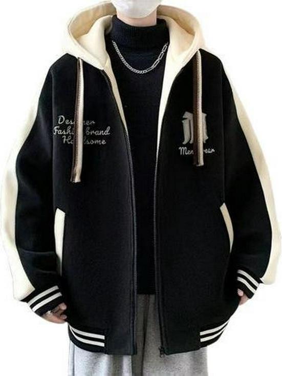Trendig huvtröja för män: Lös casual sweatshirt för vår/höst, mångsidig långärmad topp
