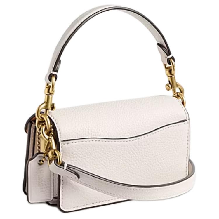 Coach Tabby 12 Classic C Logo Top Handle Leather Crossbody Shoulder Mini Bag Women bags Chalk-White CN731-B4HA