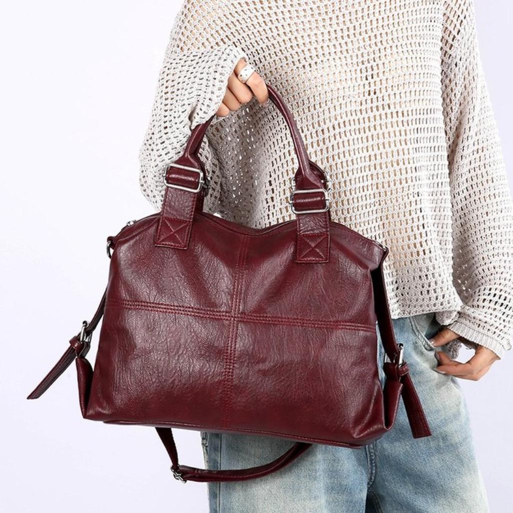 Handbag Women PU Large Capacity Adjustable Strap Office Daily