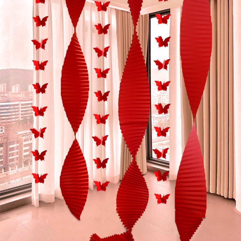 Festive Double Happiness Pendant Red Door Curtain Hanging Decor Wedding Party Decor