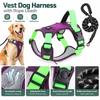 Adjustable Strap Tactica Vest Breathable Lining Dog Harness and Leash Set  for Medium Large Dogs