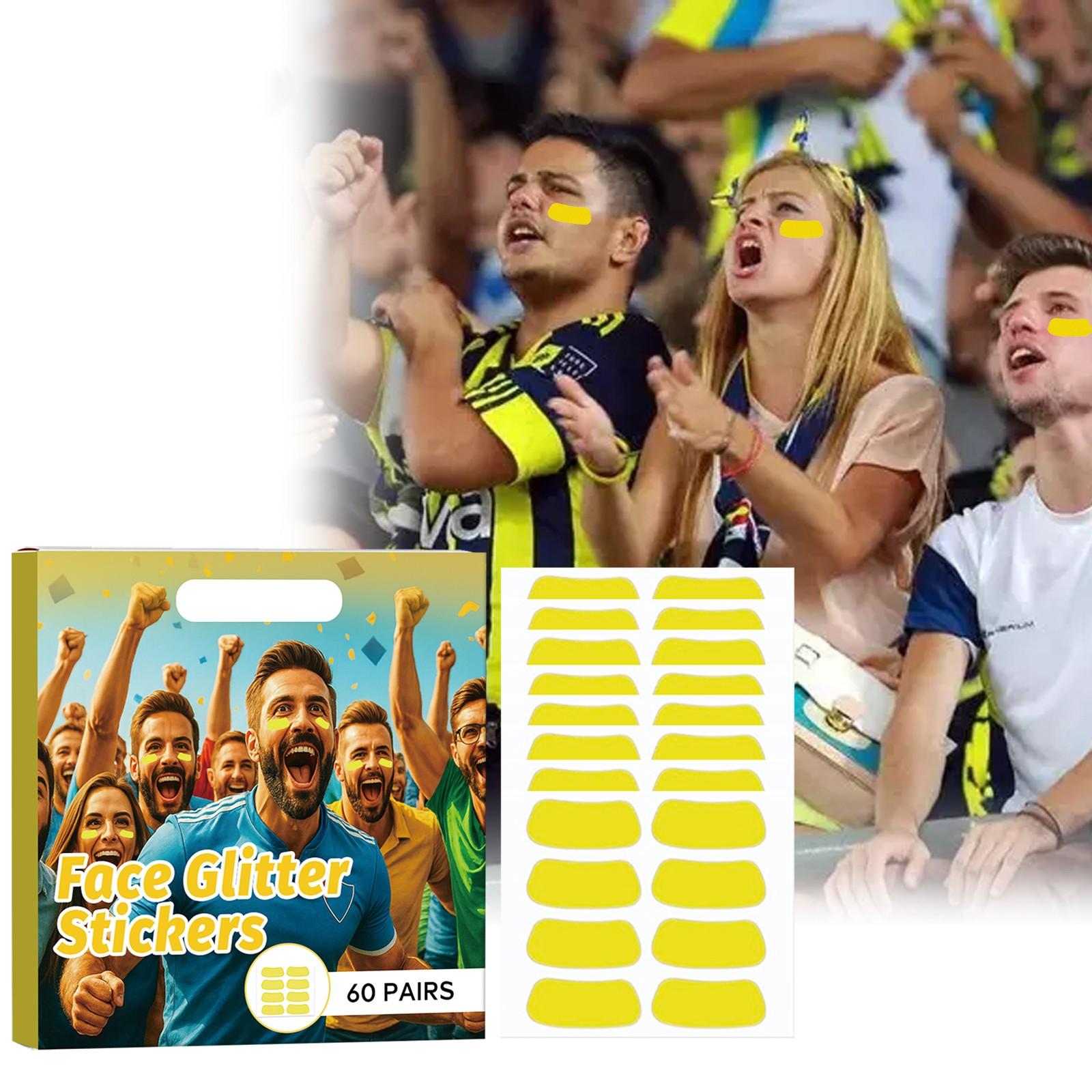 

Наклейки для глаз для спорта, полоски для глаз, бейсбол, футбол, софтбол, наклейки для лица, наклейки для глаз для спортивных игр, тематические принадлежности для игрового дня, 60 ПАР One Size жёлтый