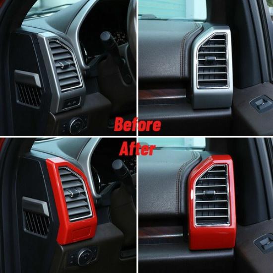 For Ford F150 15- 2PCS Dashboard Air Outlet Vent Cover Frame Trim Interior