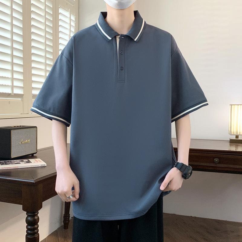 

Сорочка ПОЛО великого розміру для чоловічої футболки з короткими рукавами з коміром-лацканом і повсякденним верхнім одягом вільного крою з напіврукавами 8XL