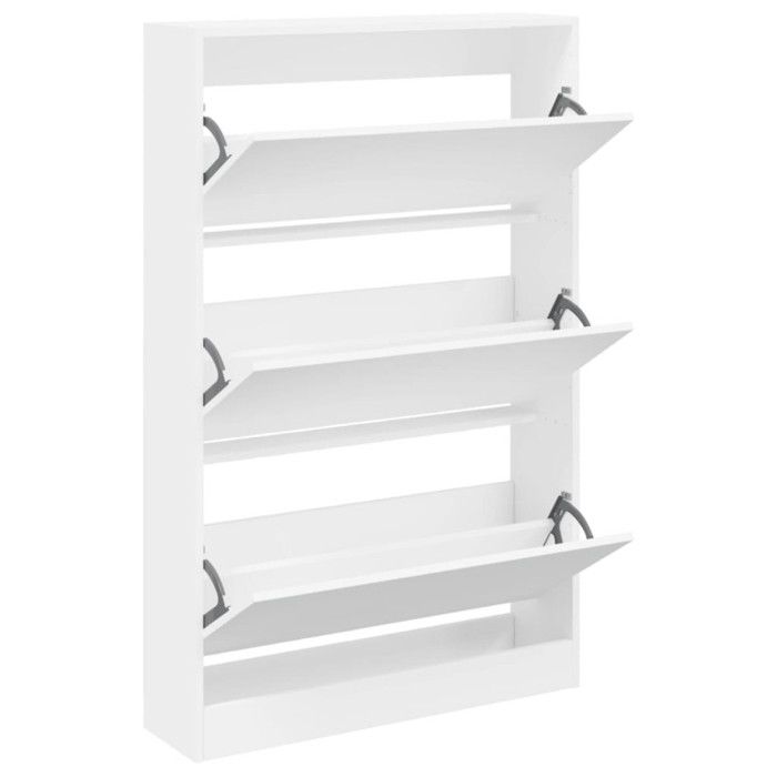 VidaXL Shoe Cabinet White 80x21x125.5 Cm Engineered Wood 839924