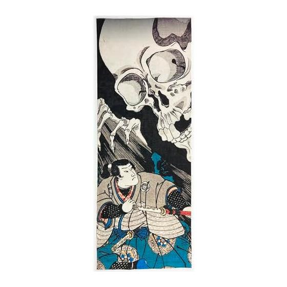 Ukiyo-e Tenugui Towel -  The Great Picture of the Ghost of Taira no Masakado  by Kuniyoshi Utagawa - Vertical Design, 100% Cotton, Made in Japan,