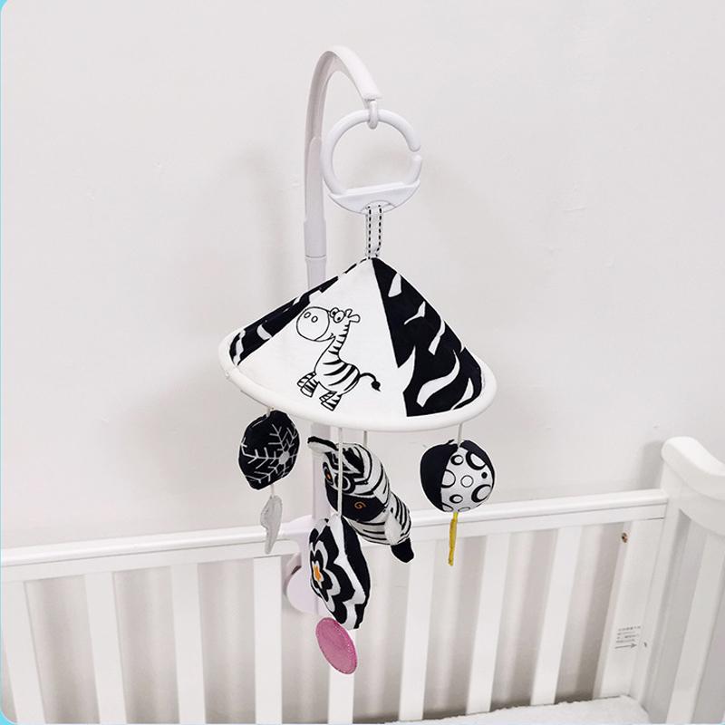 Black and White High Contrast Baby Toys Car Seat Toys for Newborn Hanging Stroller Toy for 0 12 Months Infant Rattle Toys