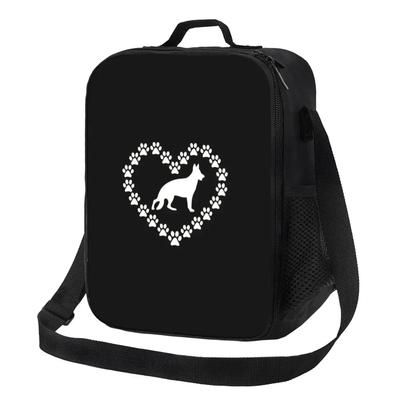 German Shepherd Heart Paws Portable Lunch Box for Waterproof Puppy Dog Thermal Cooler Food Insulated Lunch Bag School Children