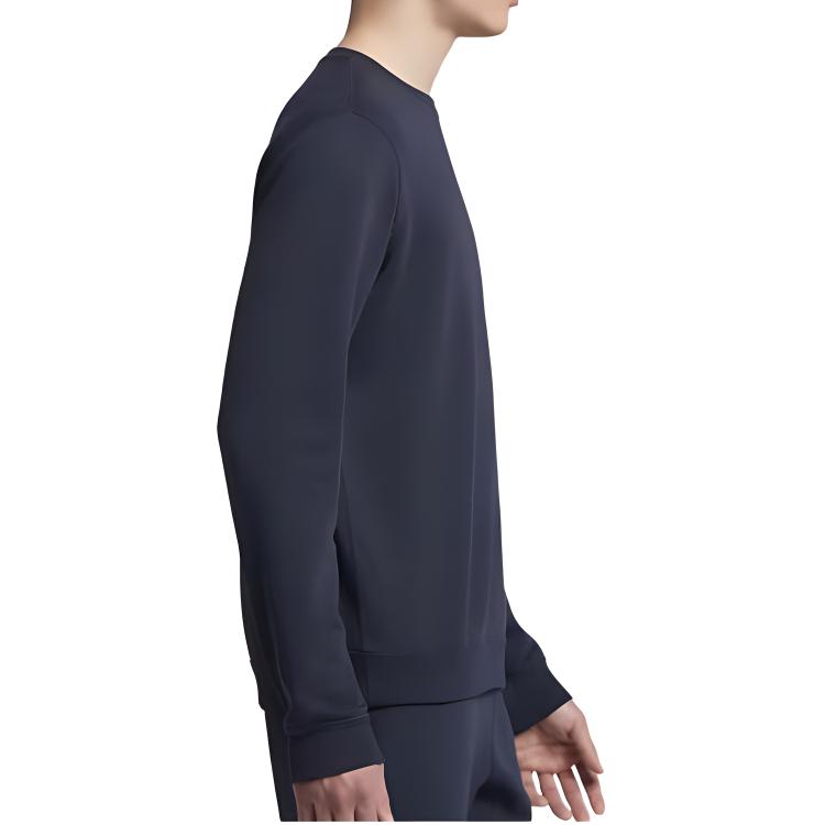 Nike Genser for menn med bokstavtrykk, rund hals, avslappet, sportslig, langermet, blå 804343-451