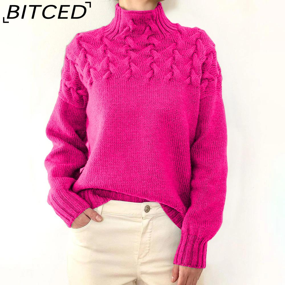 

BITCED Women s High-Neck Long-Sleeve Sweater XXXXXL