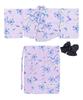 Set Schimbare Yukata Heiko Fete Junior Fluture [KYOETSU] Set, Yukata, Tip Două Piese, Fete, Neînălbit, Țesătură, 2 piese (Yukata, Obi), (6. Vis,
