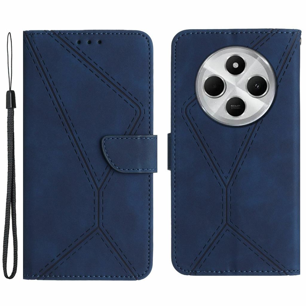 HT05 For Xiaomi Poco C75 4G/Redmi 14R 5G/14C 4G Case Skin-Touch Lines PU Leather Flip Phone Cover