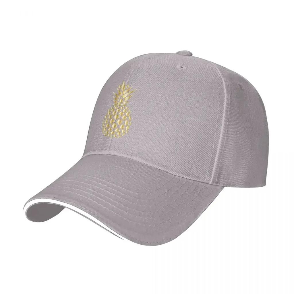 Golden PINEAPPLE Hiking Baseball Caps For Womens Unisex Female Beach Coquette Hat Hip Hop Trucker Cap
