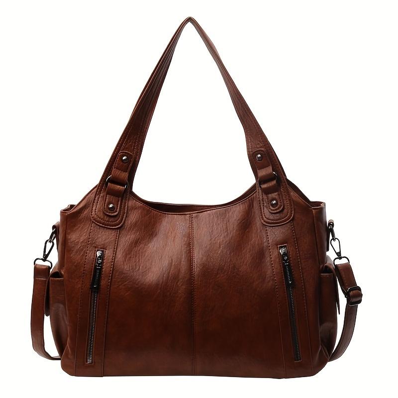 Retro Lightweight Travel Bag, Portable Sports Tote Bag With Rivet Decor, Business Trip Wide Strap Shoulder Bag, Swimming Fitness Bag