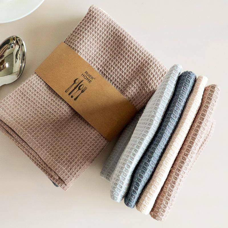 

Dishcloth Plain Colour Cotton Wipes Household Kitchen Cleaning Cloths Absorbent Dish Towel Kitchen Square Hand Towel 1pc кофейный
