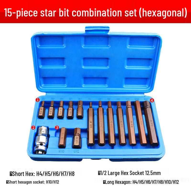 Hexagonal T30 Internal 6-Spline, 12-Point Star Key Socket M10 Tool, T40 Auto Repair.