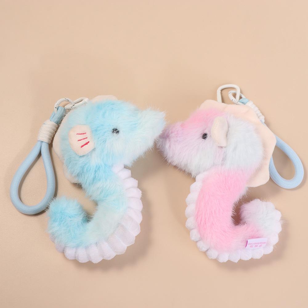 Soft Ocean Animal Plush Keychain Starfish Fluffy Whale Keyring Cute Seahorse Pendant  Home Decor