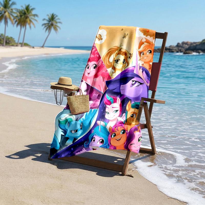 Little Pony Fashion Beach Towel: Ideal for Summer Adventures Soft, Absorbent and Quick Drying Suitable for Swimming and Bathing