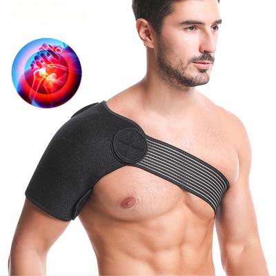 Adjustable Breathable Gym Sports Care Single Shoulder Support Back Brace Guard Strap Wrap Belt Band Pads Black Bandage