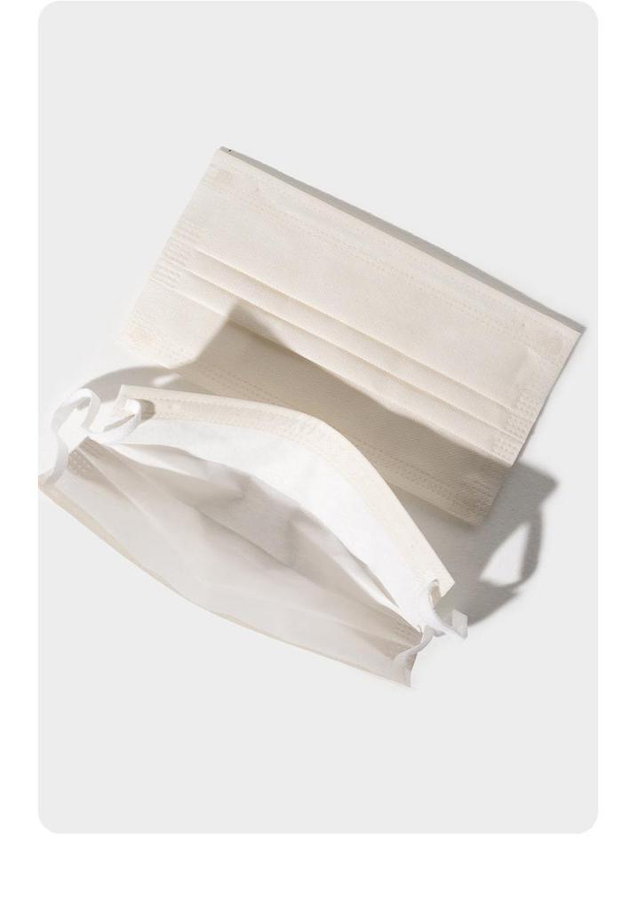 Summer 2026 Pearl Beige Adult Disposable Mask - Breathable & Comfortable with Individual Packaging
